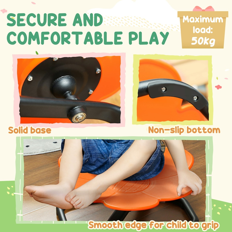 image 1 of AIYAPLAY Sensory Spinning Chair for Kids, for Balance, Coordination, Orange