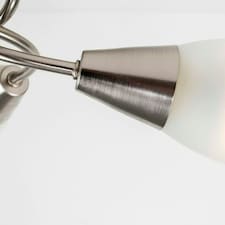 ValueLights Ricardo Brushed Silver Semi-Flush Light and E14 Golfball LED 4W Cool White 6500K Bulb