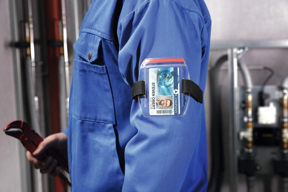 image 1 of Durable Adjustable UV Protected SIA Armband Security ID Badge Holders | 10 Pack