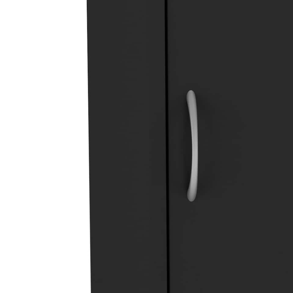 image 1 of Single Door 3-Tier Cabinet | Black | 8.5 x 31 x 81.2 | 1