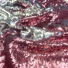 Pink Reversible Flip Sequin Mesh Fabric for Dressmaking, 135cm / 53" Wide - per metre