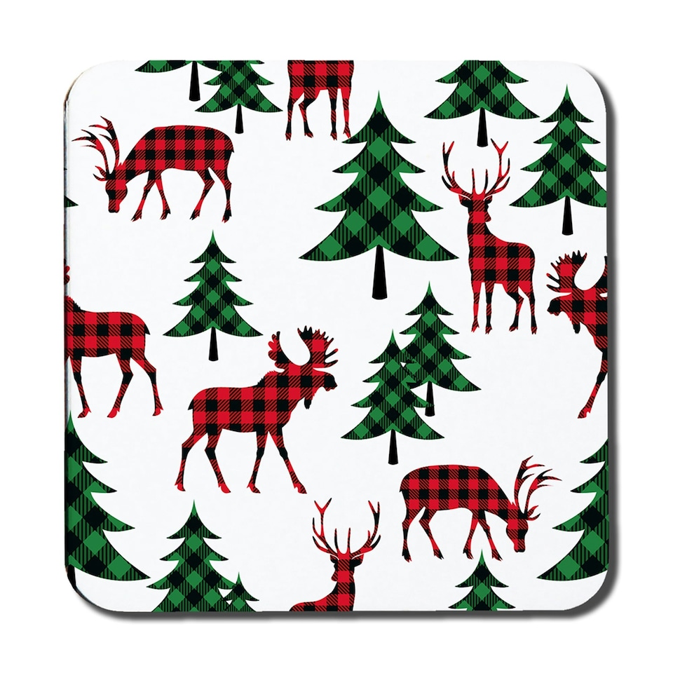 Buffalo plaid woodland (coaster)