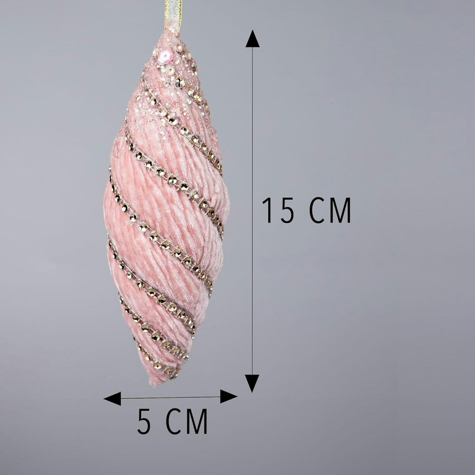 image 1 of 15cm Nut Shape Bauble - Baby Pink