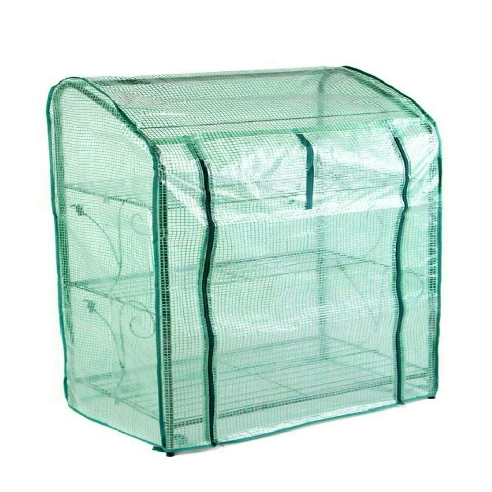 image 1 of Primrose 3-Tier Mini Greenhouses / Plant Stands with Removable Covers - Pack of 2