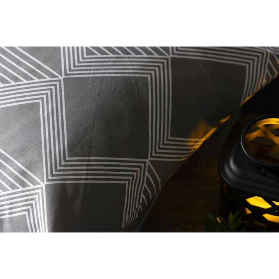 image 1 of Belledorm Maddox Chevron Duvet Cover Set - Grey - Superking