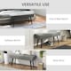 image 5 of HOMCOM End of Bed Bench, Upholstered Hallway Bedroom with Steel Legs, Grey