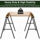 image 8 of HOMCOM Set Of 2 Folding Saw Horses Steel Frame w/ Anti-Slip Platform Handle DIY