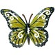 image 1 of Small Yellow Metal Butterfly Garden/Home Wall Art Ornament 11x8.5cm