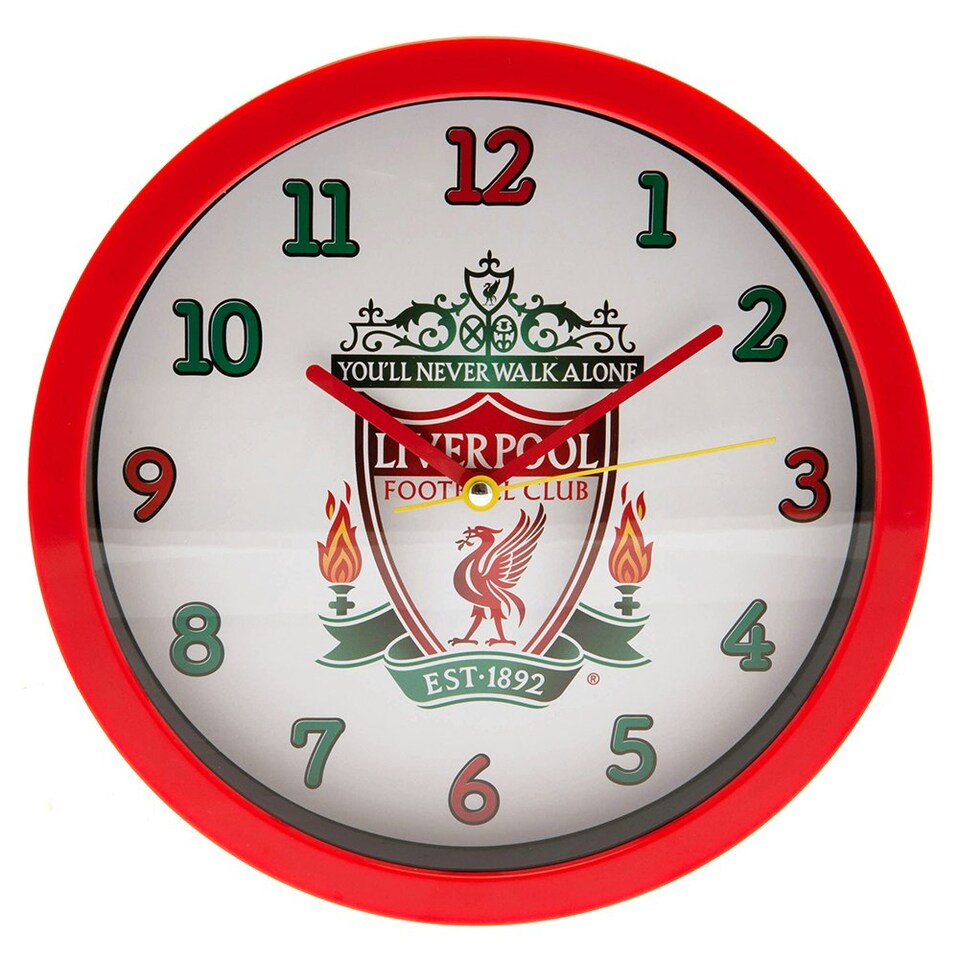 image 1 of Liverpool FC Crest Wall Clock - White/Red - One Size
