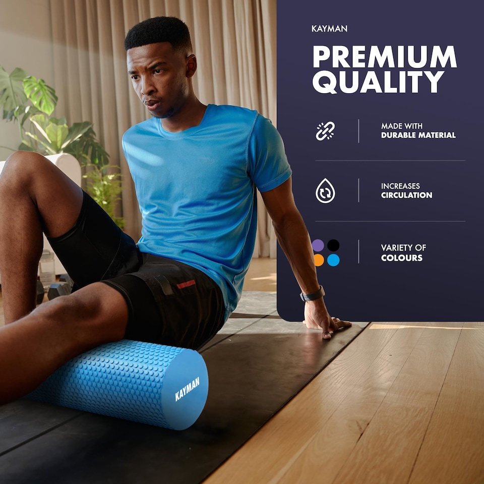image 1 of Kayman Foam Roller 44 Centimetre for Back Legs and Post Workout Recovery