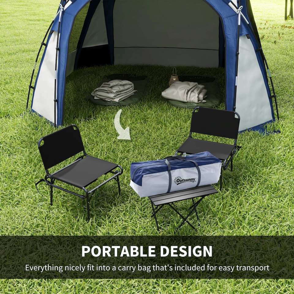 image 1 of Outsunny Dome Tent for 6-8 Person Camping Tent w/ Zipped Mesh Doors Lamp Hook