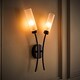image 3 of ValueLights Maya Matte Black 2 Way Curved Upright Wall Light | Black