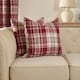 image 2 of OHS 2 x Dorset Woven Check Printed Filled Cushions, 45x45cm - Red