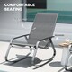image 4 of Outsunny Garden Rocking Chair, Ergonomic Outdoor Rocking Chair with Armrests, High Backrest, Steel Frame Relaxing Rocker Armchair Seat for Patio, Balcony, Porch, Grey | Grey | Grey