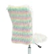 image 8 of HOMCOM Fluffy Makeup Vanity Chair with No Arm, Swivel Wheels, Multicolour