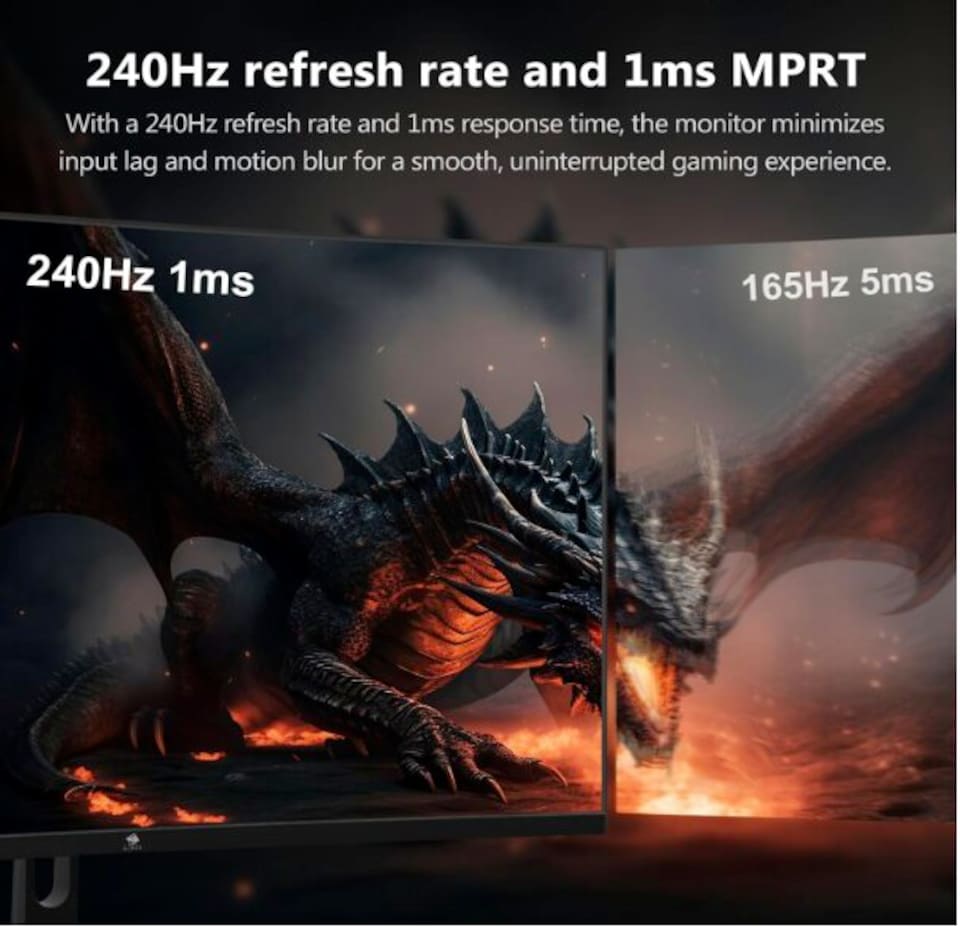 image 1 of Z-Edge 32 Inch Curved Gaming Monitor 240Hz 1ms VA 1500R 1080P HDMI DP Black | 16:9 PC Monitor Full HD 1920x1080, 3500:1 Contrast, 120% sRGB, 280cd/m² Brightness, FreeSync, Crosshair, VESA Mountable