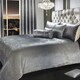 image 2 of Intimates Ombre Crushed Velvet Duvet Cover & Pillowcase Set | Cream | Natural | Super King