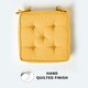 image 4 of Homescapes Mustard Cotton Dining Booster Cushion Yellow