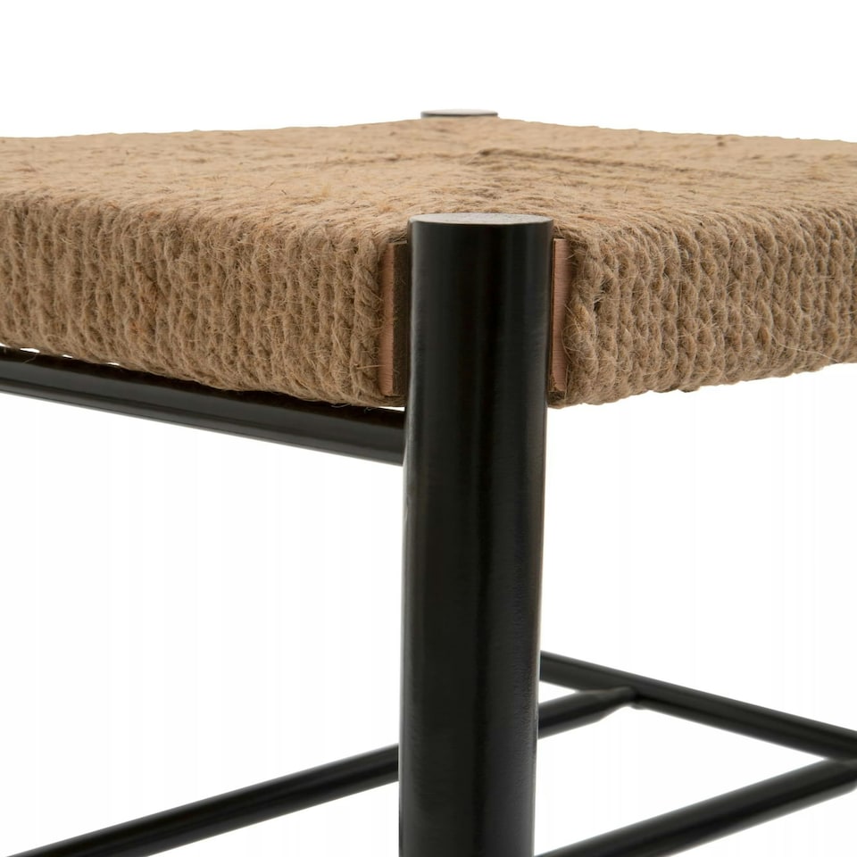 image 1 of Interiors by Premier Handwoven Stool, Durable And Comfortable Contemporary Bedroom Stool, Easy To Maintain Lounge Stool Black