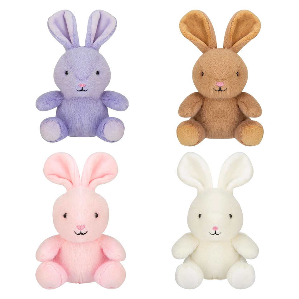 image 1 of vfm-estore Easter Bunny Soft Toy Pack of 4 - 19cm x 11cm Multicolour