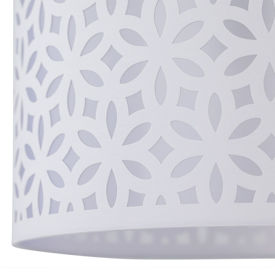 image 1 of White Laser Cut 30cm Pendant Lightshade | White | Large | 1