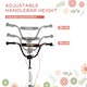 image 3 of HOMCOM 90-96cm Kids Kick Scooter w/ Adjustable Handlebar Inflatable Wheels White