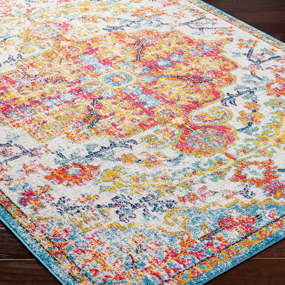 image 1 of LIVABLISS Harput-Vintage Traditional Boho Rug 160 x 220 cm | Blue Orange Yellow Grey
