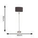 image 3 of ValueLights Maggie Chrome Candlestick Floor Lamp Charcoal Shade | Grey