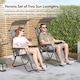 image 3 of VonHaus Set of 2 Textilene Folding Garden Zero Gravity Sun Lounger Chairs with Canopy | Grey | One Size