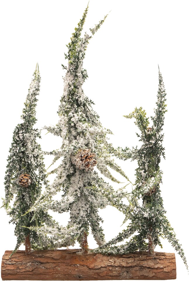 image 1 of St Helens Decorative Snow Finish Christmas 3-Tree Log