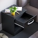 image 8 of Vida Designs Hulio 1 Drawer Bedside Chest High Gloss Cabinet Table Nightstand, Black