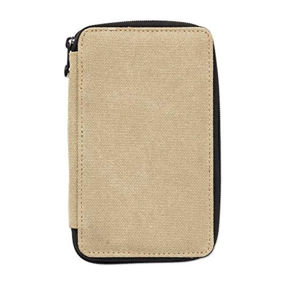 image 1 of Canvas Pencil and Accessory Case - 48 pencil capacity Brown