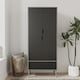 image 3 of Malmo 2 Door 2 Drawer Wardrobe with Scandi Legs Cupboard Hanging Rail 180cm | Multi | Grey Black | 1