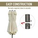 image 5 of Outsunny 4.6M Garden Patio Umbrella Canopy Parasol Sun Shade w/ Base Off White