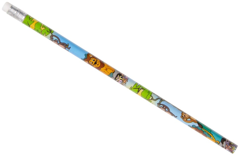 image 1 of Pack of 12 Wild Animals Design Pencils with Eraser