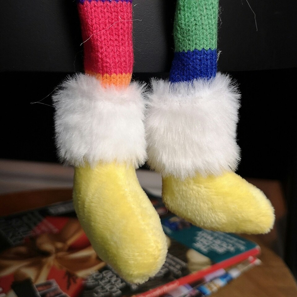 image 1 of 47cm Rainbow Plush Seated Christmas Gonk with Dangly Legs Decoration