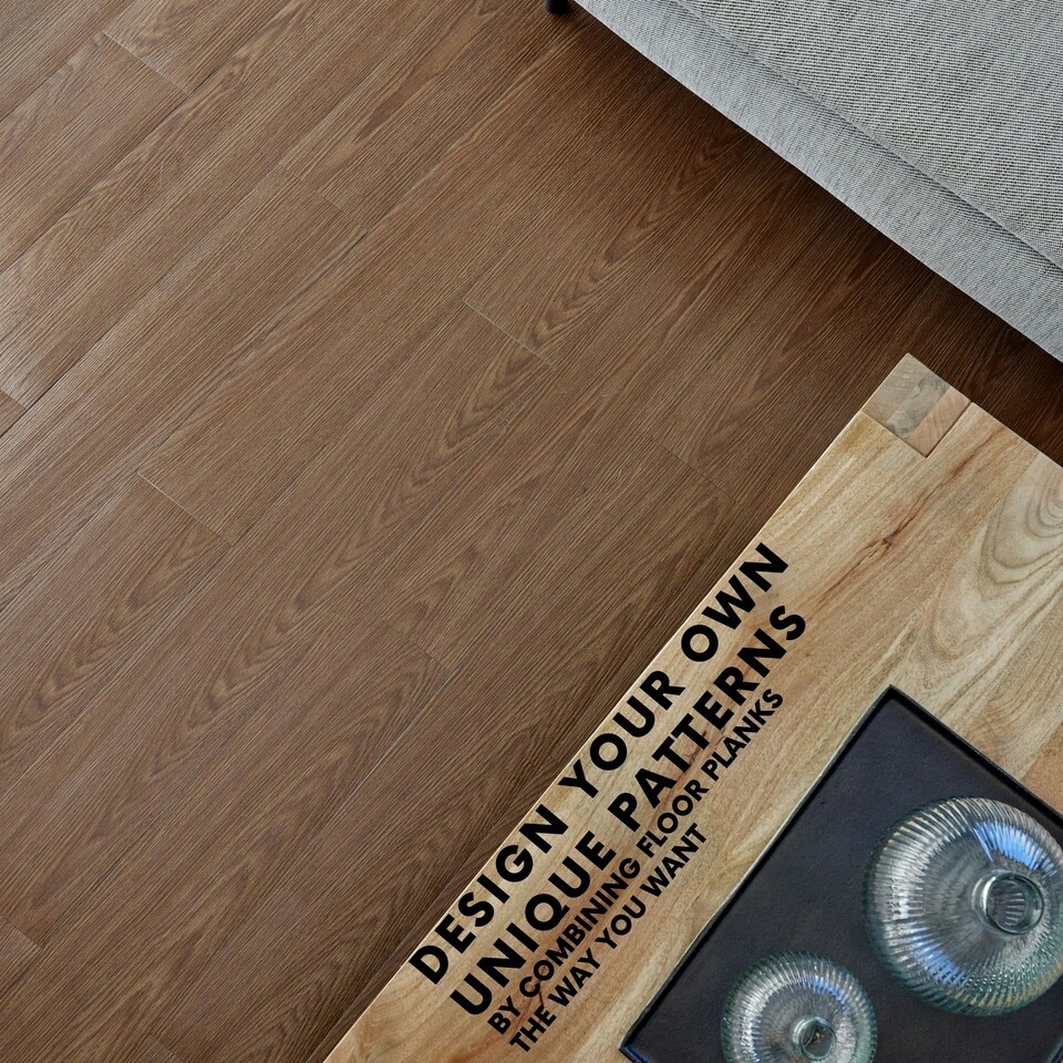 image 1 of NOVECRAFTO Self Adhesive Vinyl Floor Planks – Peel & Stick Flooring – Brown Wood Effect – Easy DIY Installation – Durable & Waterproof Tiles Brown | 5 sqm
