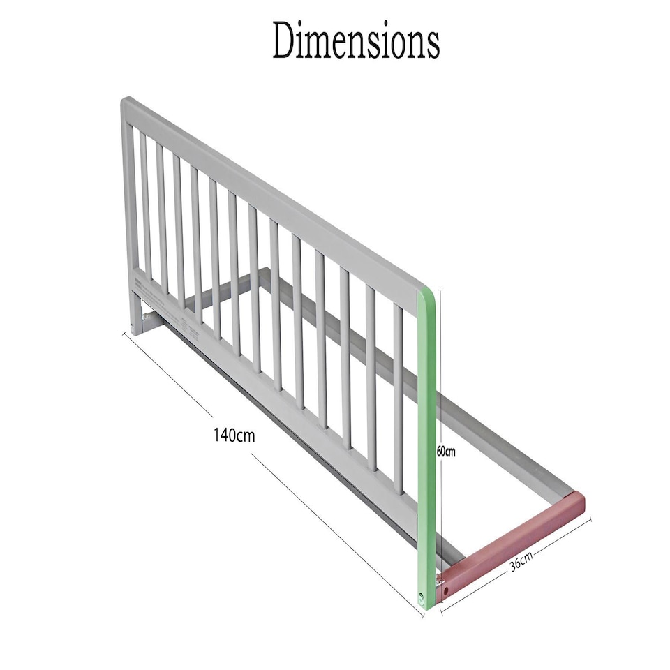 image 1 of Safetots Extra Wide Extra Tall Wooden Bed Guard, Natural, 60cm High x 140cm Wide, Toddler Bedrail for Safety