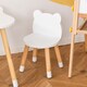 image 9 of HOMCOM 3-Piece Kids Table and Chair Set with 2 Bear-Shaped Chairs | White