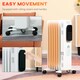 image 4 of HOMCOM 1500W Oil Filled Radiator Heater w/ 3 Heat Settings Remote Control White