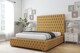 image 2 of Sloomy Ambassador Mustard Plush Bed Frame With 50"  Upholstered Headboard 4' Small Double