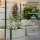 image 7 of Outsunny Garden Planter Box with Trellis, Rattan Raised Bed, Mixed-grey