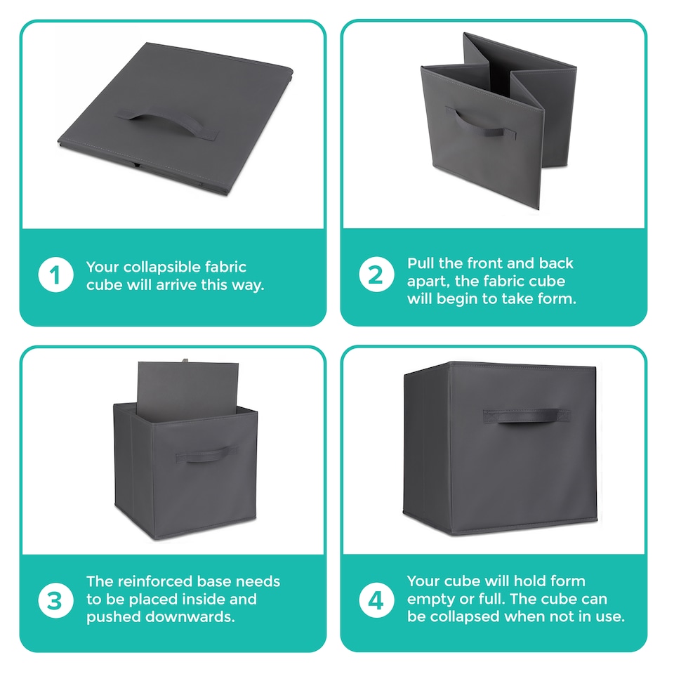 image 1 of Foldable Storage Cubes Set of 6 Grey