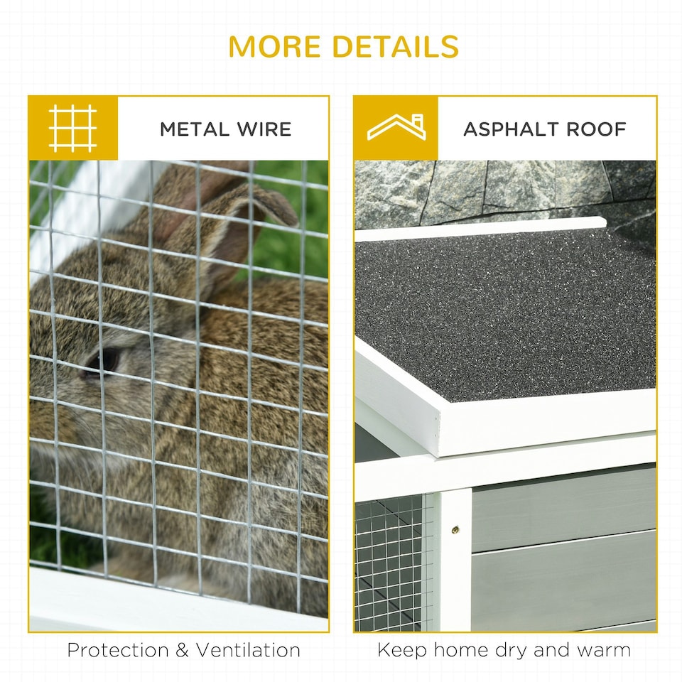 image 1 of PawHut Rabbit Hutch Animal Cage Pet Run Cover, with Water-resistant Asphalt Roof