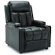 image 9 of Studio Bonded Leather Recliner w Drink Holders Sofa Chair (Black)