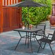image 2 of Outsunny Faux-marbled Patio Table with Umbrella Hole Steel Frame for Balcony