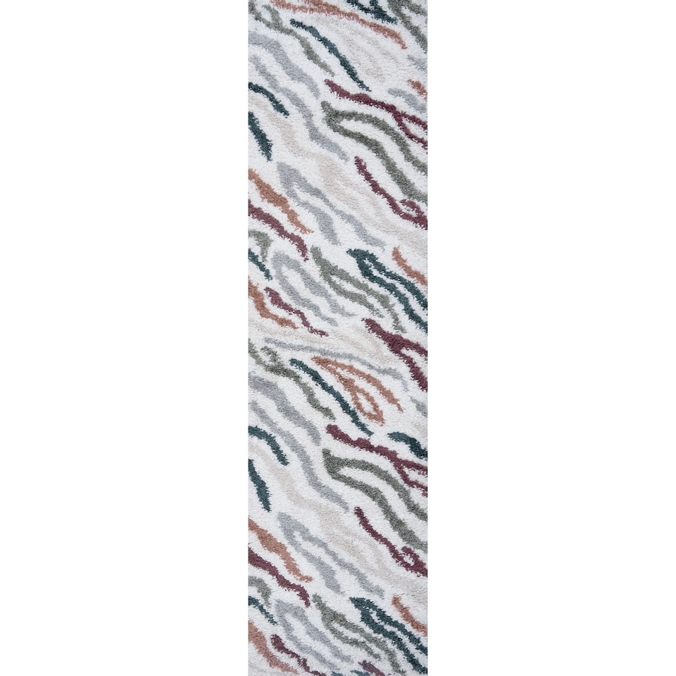 image 1 of The Rugs Moodi Collection Abstract Design Shaggy Soft High Pile Living Room Floor Rug and Runner