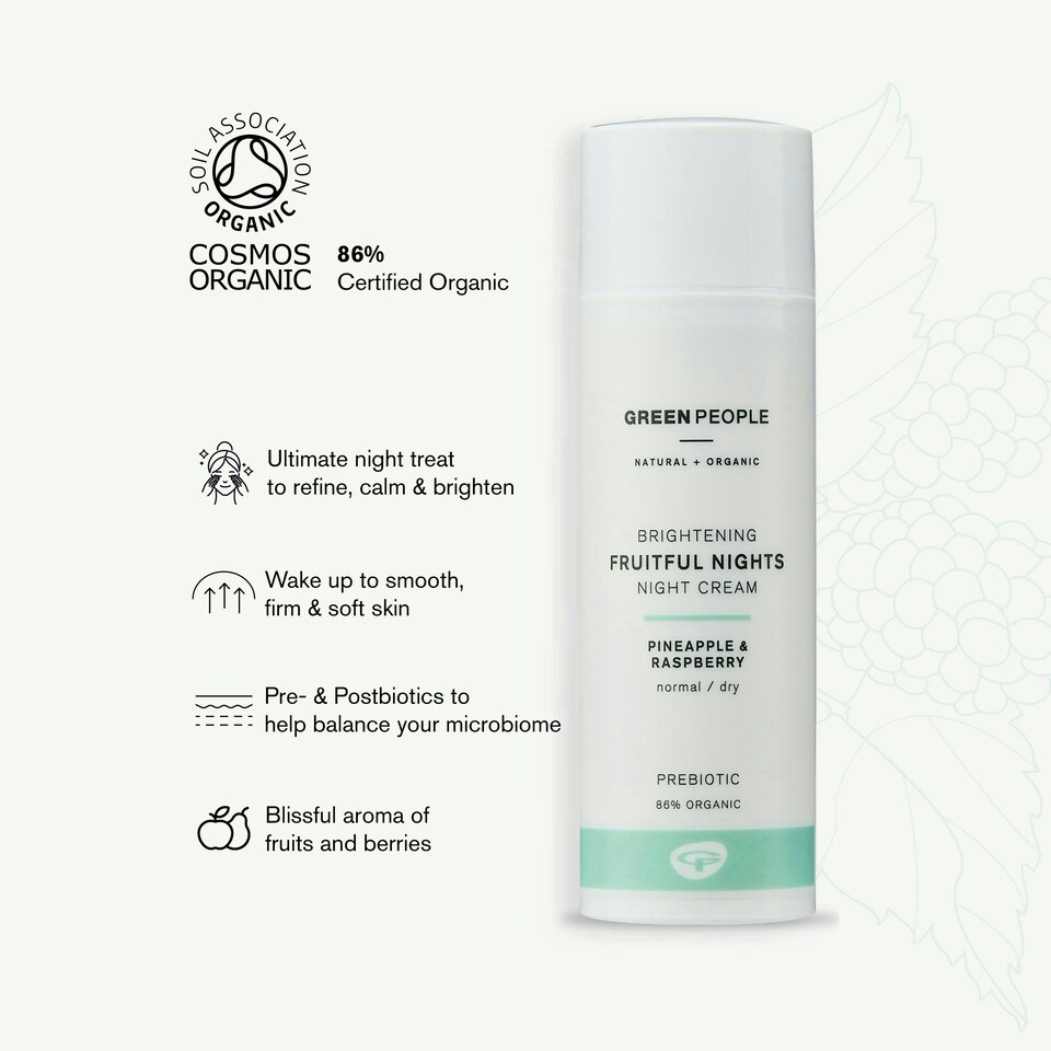 image 1 of Green People Fruitful Nights Night Cream - With Rosehip for Dry, Normal & Combination Skin - Paraben & Alcohol Free - Cruelty Free & Vegan, 50ml