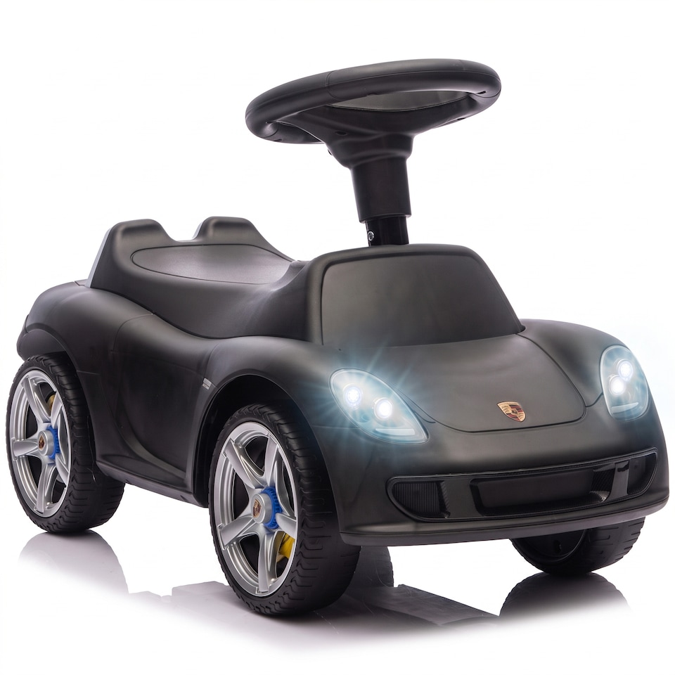 image 1 of AIYAPLAY Ride on Car with Horn, Lights, Sound, Porsche Licensed, Matte Black