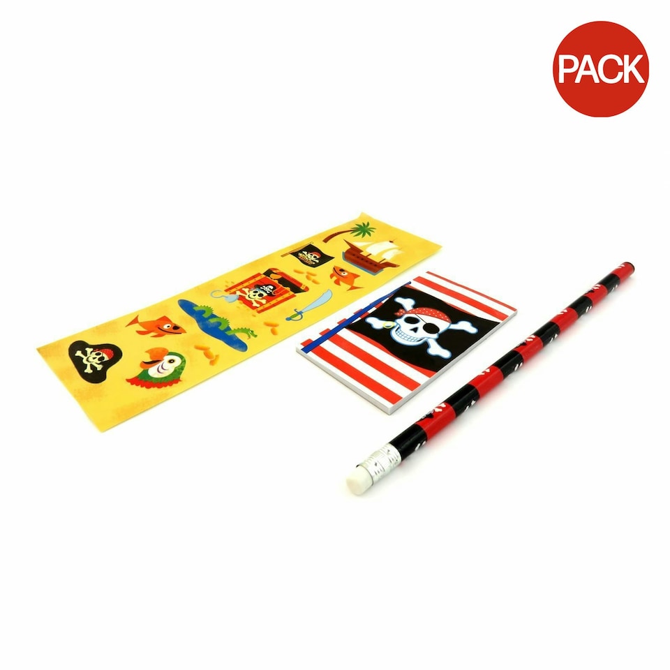 Amscan Pirate Stationery Set (Pack of 3) - Multicoloured - One Size